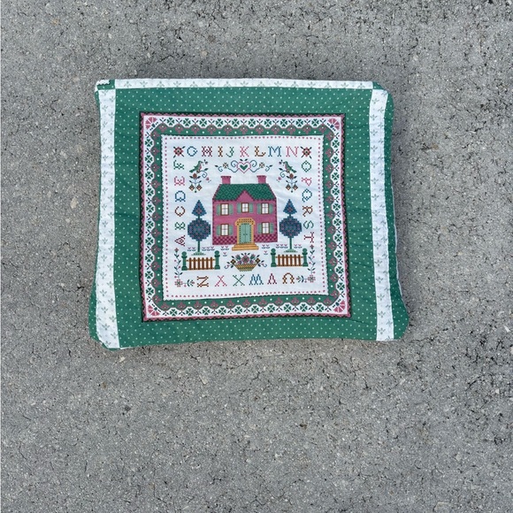 1980s Vintage Cranston cotton fabric quilt blocks print country folk art friends - Picture 6 of 7